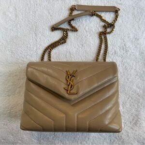 Yves Saint Laurent Tan Quilted Leather Chain Bag Lou Lou